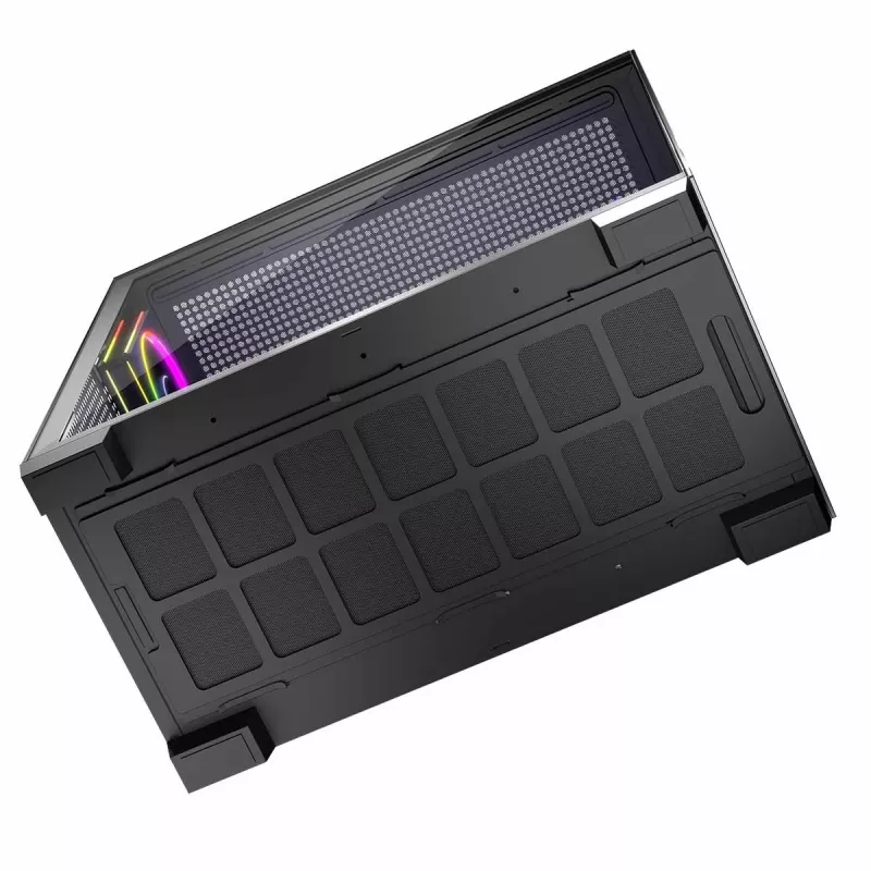 PC Case MODECOM Volcano Stellar 5F ATX Midi Tower, karastatud klaas, 5 eelpaigaldatud ventilaatorit, USB‑C, toetab microATX/ATX, max GPU 420mm, CPU jahuti kõrgus 175mm