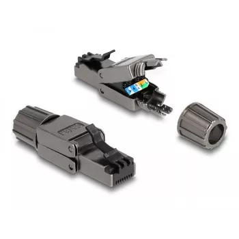 Võrgukaabel DeLOCK RJ45-pistik Cat.8.1 STP tööriistavaba must