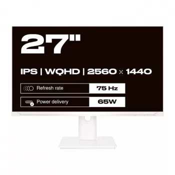 JAPANNEXT WQHD monitor 68,6 cm (27 inch) 2560x1440 pikslit, IPS-paneel, 8 ms, 75 Hz, AMD FreeSync, HDMI, DisplayPort (JN-IPS270WQHD75F-C65W-HSP-W)
