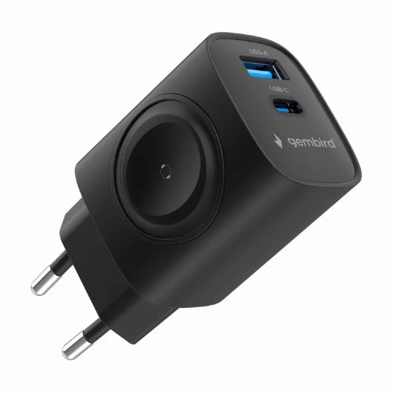USB-A USB-C laadija 20W PowerDelivery Quick Charge 3.0, must
