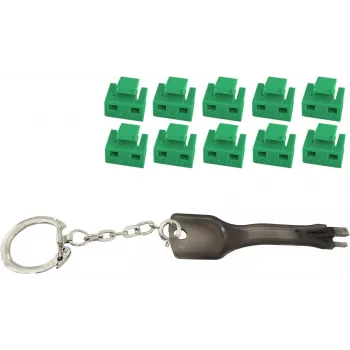RJ45 pordiblokeerija ShiverPeaks BS08-01031 roheline — komplekt 10 lukuga ja 1 võtmega