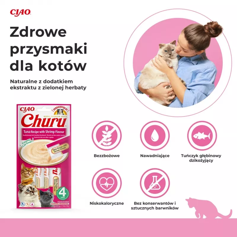 INABA Churu tuunikala ja kreveti maitsega - kassimaiused - 4x14 g