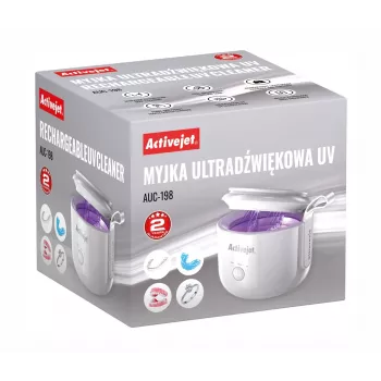 Ultrahelipuhasti ActiveJet AUC-198 — USB-laetav, UV, 7,4 V, 106×107×89 mm
