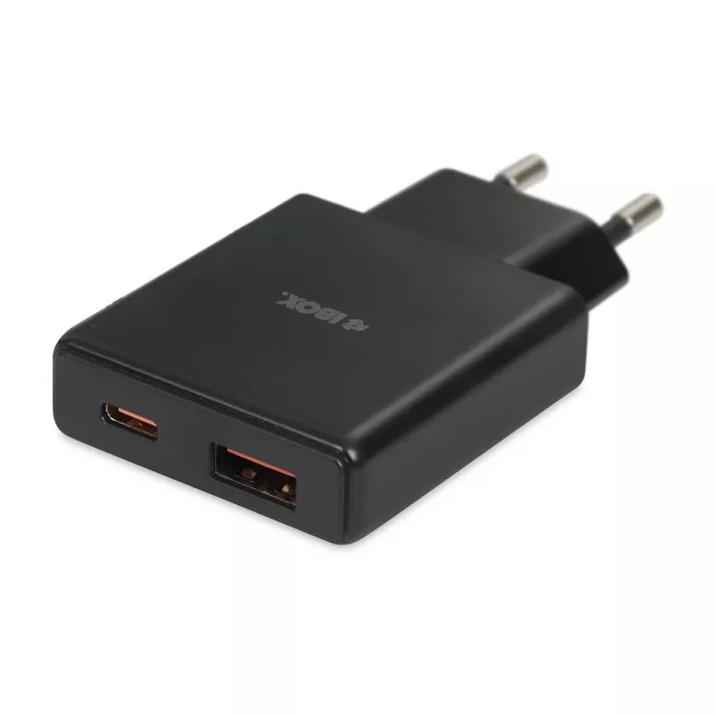 iBOX C-43 Slim GaN PD30W seinadapter, must
