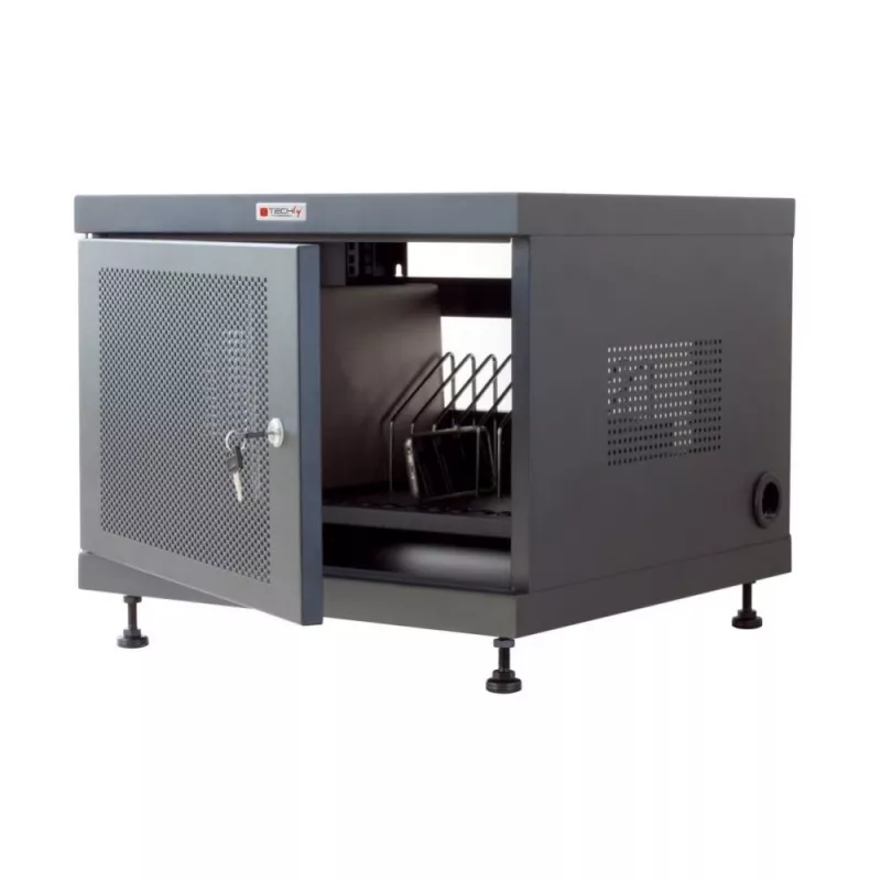 Riiulisammas TECHLY 367652 kaablikorraldaja 3M kleepkinnitusega, teras, 550×550×410 mm, must