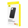 Telefoniümbris Baseus iPhone 15 Pro Max Fauxther Series Must — kaitsev kõva kest, kunstnahast viimistlus