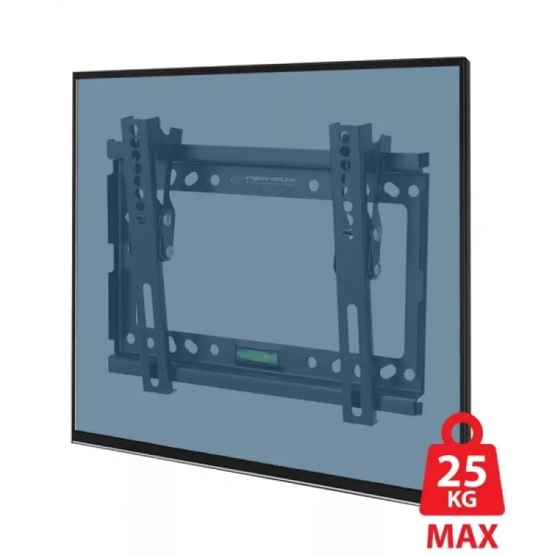 Seinakinnitus telerile ESPERANZA ERW010 14 tolli kuni 50 tolli (35,6–127 cm), kalle 15°, VESA 75x75–200x200, maksimaalne koormus 25 kg, must