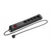 Pikendusjuhe LANBERG SP1 1,5 m — 5x PL pistikupesa, Must