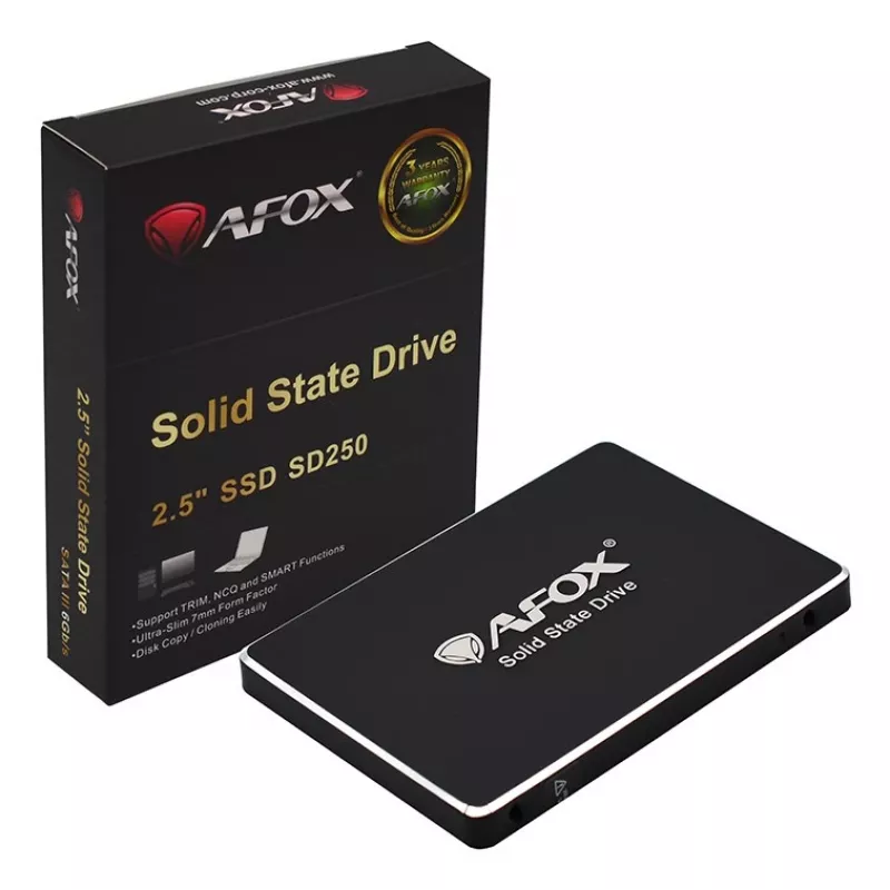 Sisemine 2,5-tolline SSD AFOX SD250-2000GN 2 TB SATA III, 560 MB/s lugemine, 520 MB/s kirjutamine