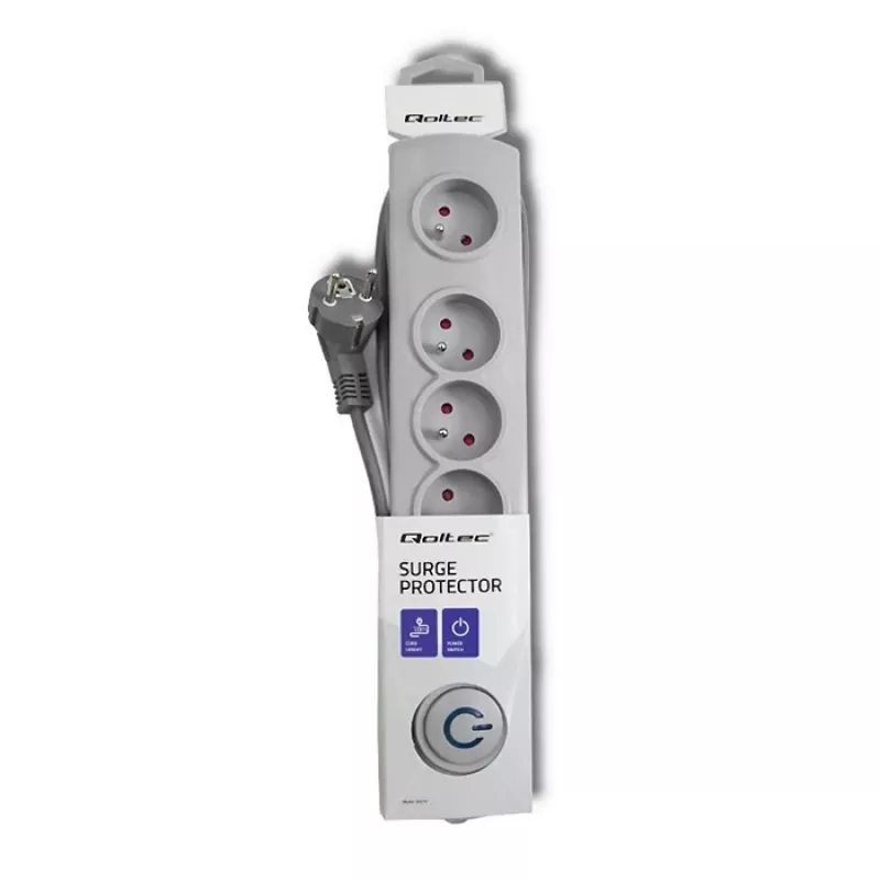 Liigpingekaitse Qoltec 50270 Hall 5 vahelduvvoolupistikut 230 V