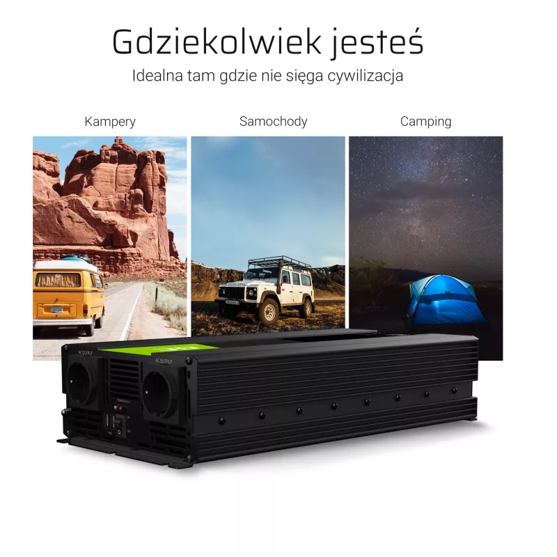 Green Cell INV11 toiteadapter/inverter Auto 2000 W Must
