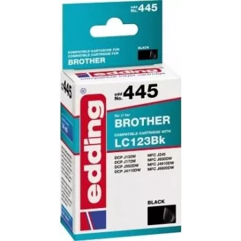 EDDING printerikassett asendab Brother LC-123BK Ühilduv Must EDD-445 - Ühilduv