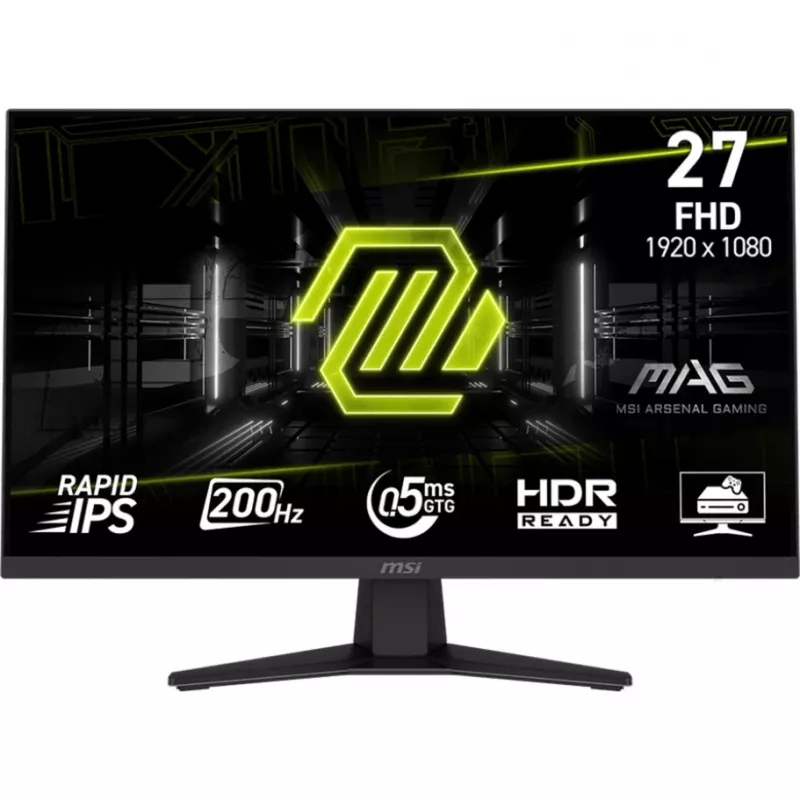MSI MAG 274FDE mängumonitor 68,6 cm (27 inch), must, FullHD, Rapid-IPS, HDR Ready, Adaptive-Sync, 200 Hz paneel (9S6-3CE41H-002)