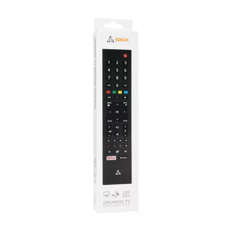 SBOX kaugjuhtimispult RC-01407 — asenduspult Grundigi teleritele, universaalne ühilduvus mitme mudeliga