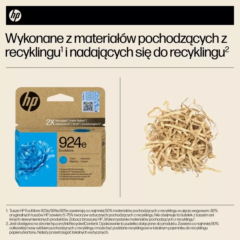 HP 924e EvoMore Cyan originaal tindikassett, suure (XL) tootlikkusega, tsüaan, 1 tk, 800 lehte, üksikpakend