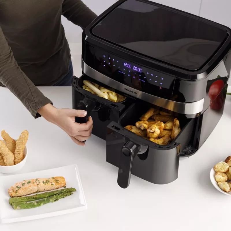 Taurus Air Fry Digital Duo Double 9 L 2200 W kuumaõhufritüür Must