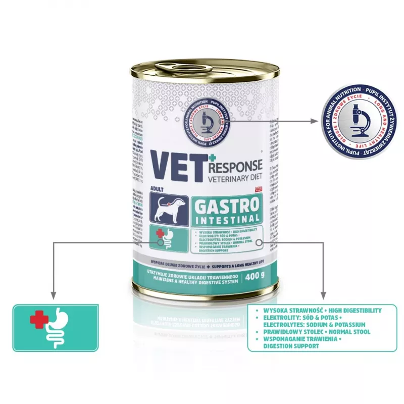 VET RESPONSE Gastrointestinal - märg koeratoit - 400g