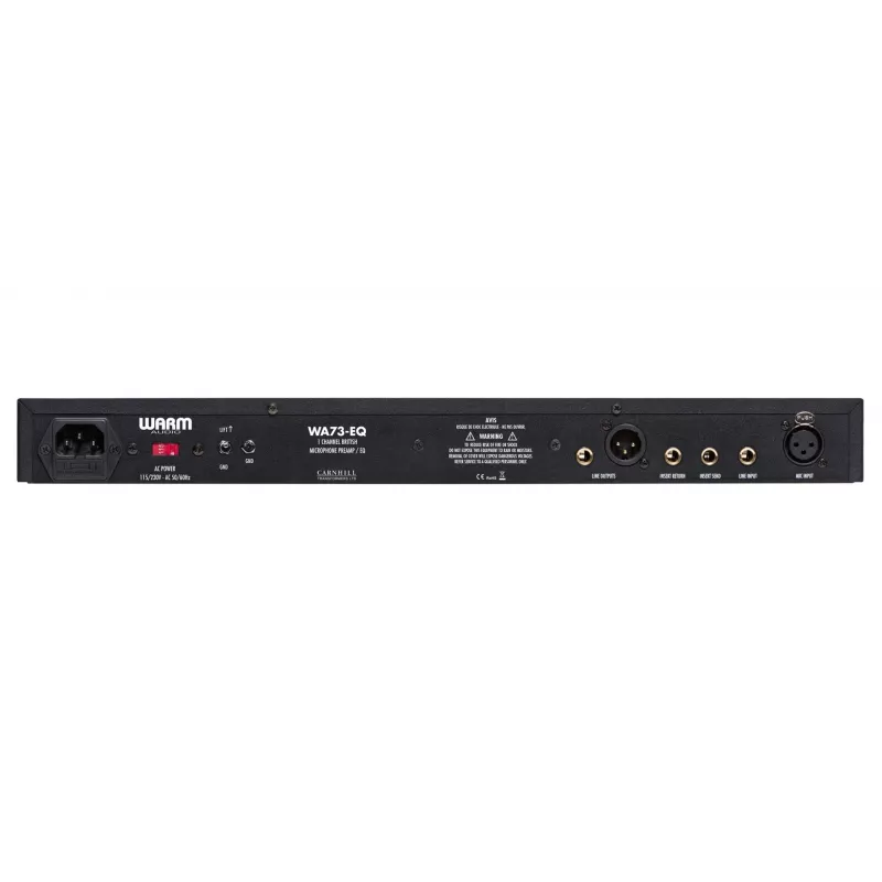 Audio eelvõimendi WARM AUDIO WA73-EQ — ühe kanaliga, must, 20–20 000 Hz, 1200 Ω sisend, 115/230 V