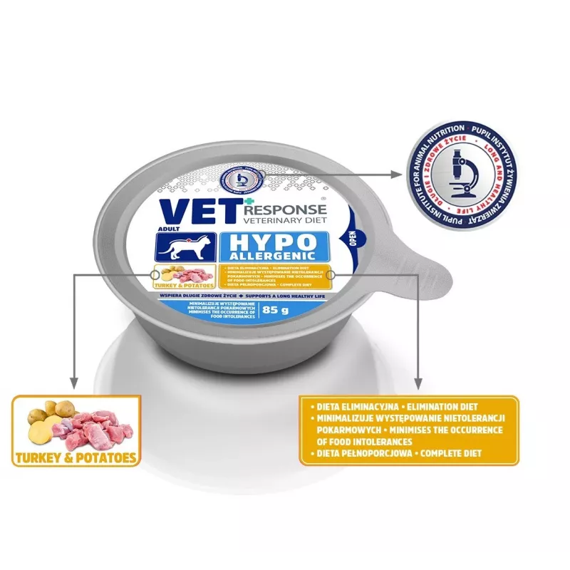 VET RESPONSE Hypoallergenic Turkey - märg kassitoit - 85g