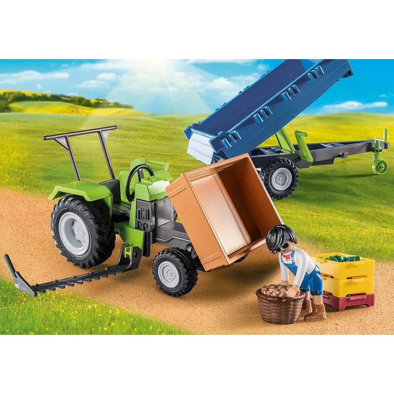 Playmobil Combine harvester koos haagisega - Roleplay ja kujutlusvõime arendamine lastele vanuses 6-9 - Fat Brain Toys
