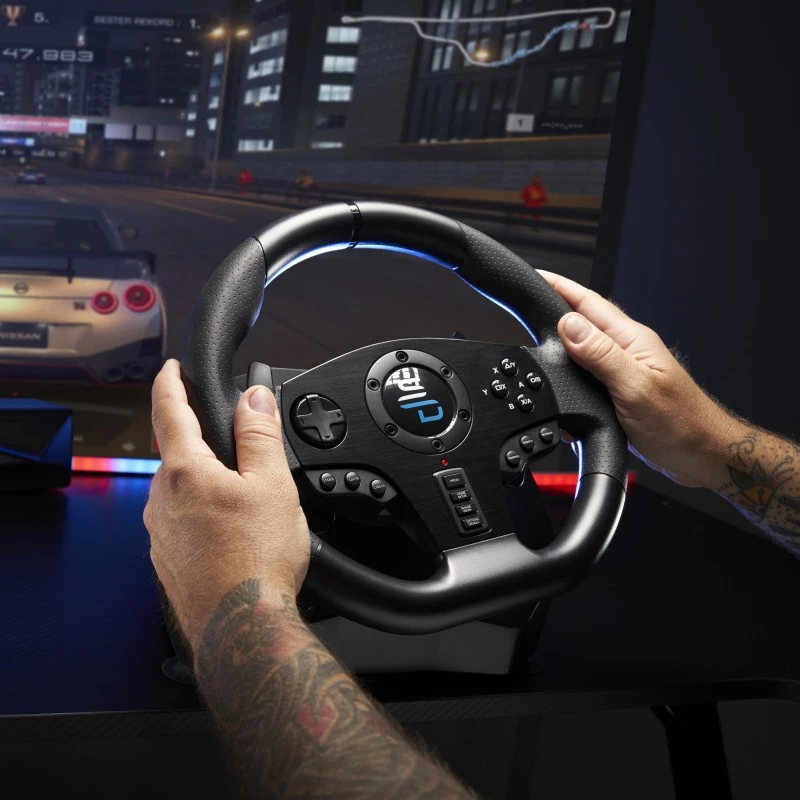Rool + Pedaalid Subsonic SV750 Must 270° Pöörlemine USB