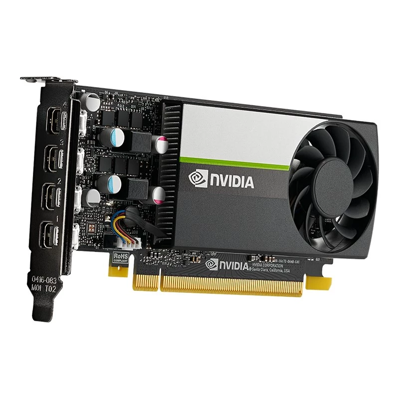 PNY NVIDIA T1000 4GB GDDR6 madala profiiliga, 4x Mini DisplayPort (VCNT1000-SB)