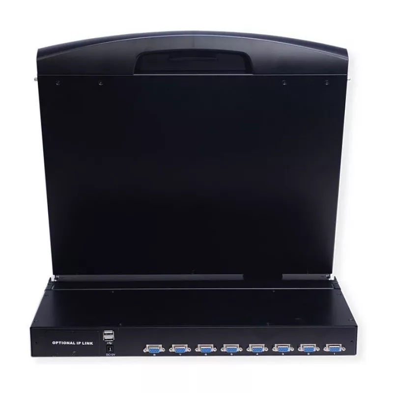 Rack konsool VALUE 26.99.0162 — 17 tolli (43,2 cm) 1280x1024 1U, USB klaviatuur/hiir, Must