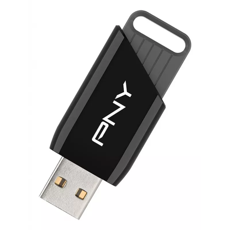 PNY Attaché X, 32 GB, USB tüüp-A, 3.2 Gen 1 (3.1 Gen 1), 130 MB/s, Dia, Must