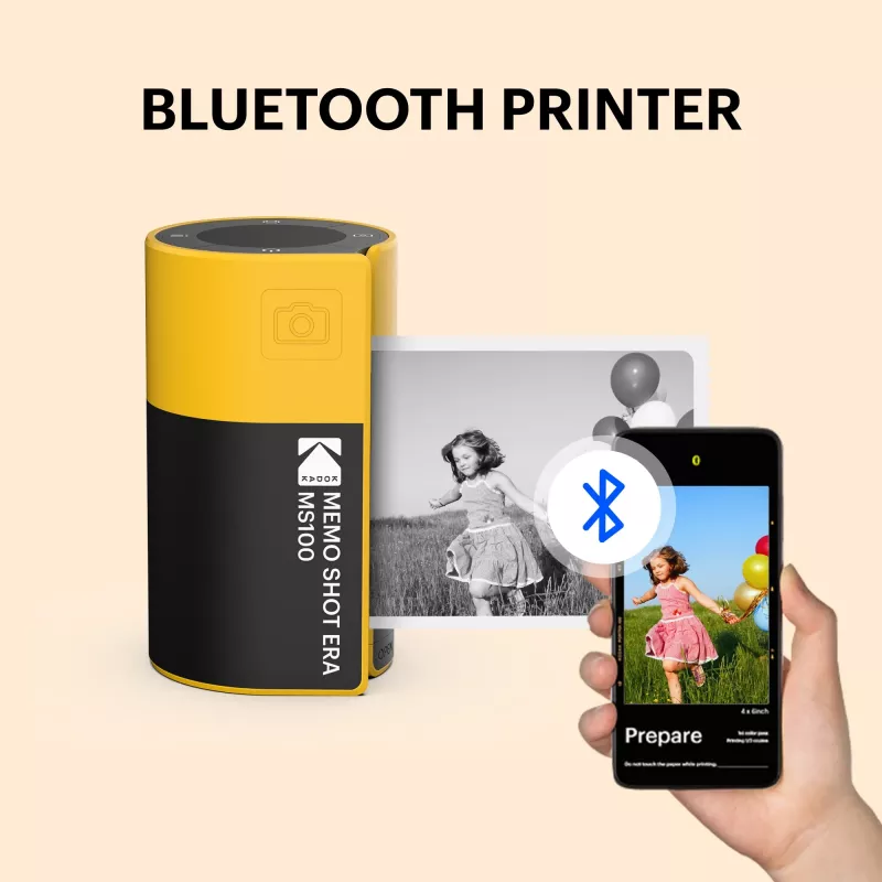 Kodak MemoShot Era MS100 fotoprinter 68.58 x 45.72 mm must kollane