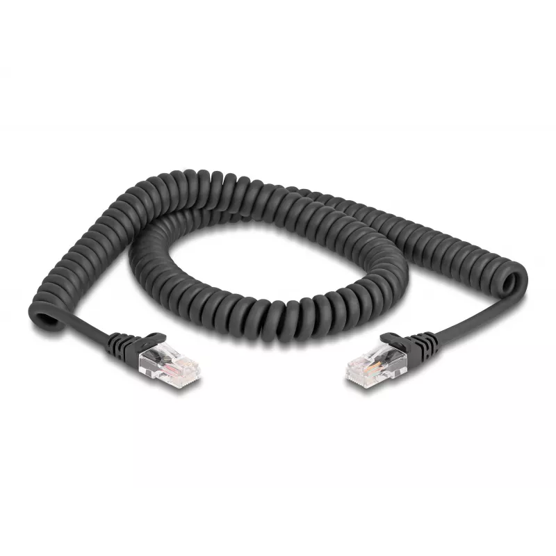 Võrgukaabel DeLOCK RJ45 spiraalkaabel isane-isane Cat.5e 2 m must