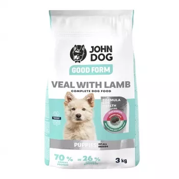 Kuiv koeratoit john dog Good Form Puppy Veal with Lamb, kutsikatele mõeldud retsept, 3 kg