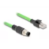Võrgukaabel DeLOCK M12-kaabel A-kodeeritud 8 kontaktiga isane RJ45 isasele PUR (TPU) 1 m