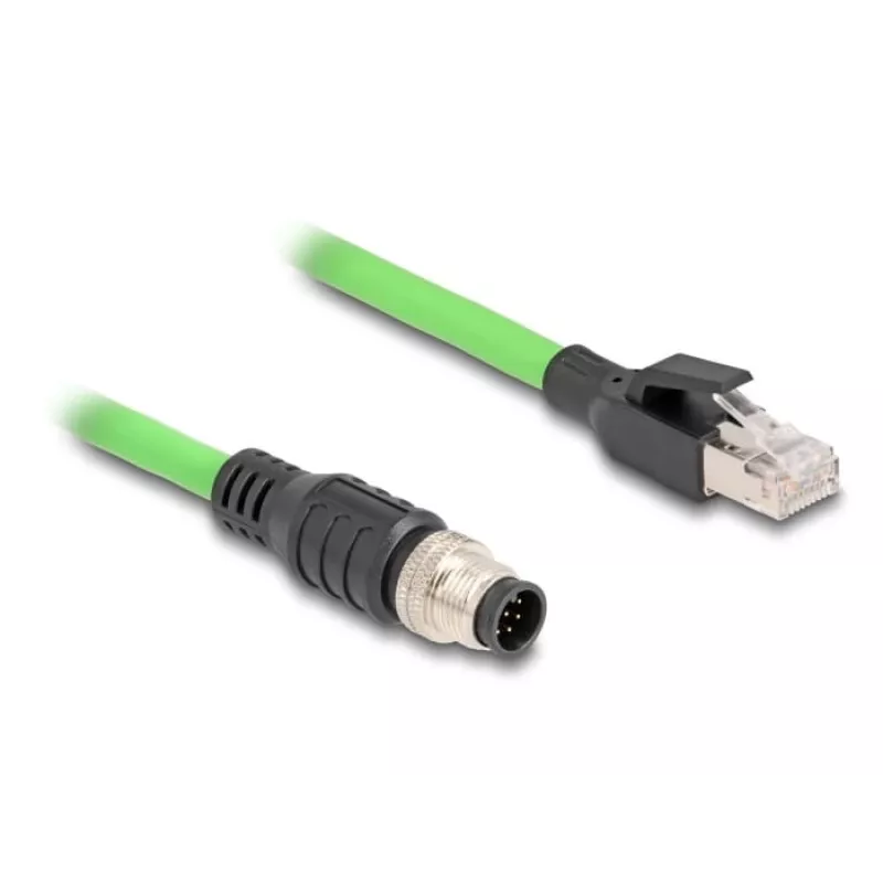 Võrgukaabel DeLOCK M12-kaabel A-kodeeritud 8 kontaktiga isane RJ45 isasele PUR (TPU) 1 m