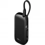Powerbank 5000 mAh, integreeritud USB-C kaabel 13 cm, 20 W (must, 5 Ah, 1x USB-A, 1x USB-C, PD, QC)