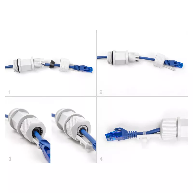 Kaablitihend M28 DELOCK, plastik, hall, kaablisidemega kinnitusega, 1 tk