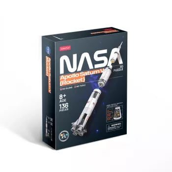 3D pusle cubicfun Apollo Saturni raketi mudel — mõõtkavas kokkupandav õppekomplekt