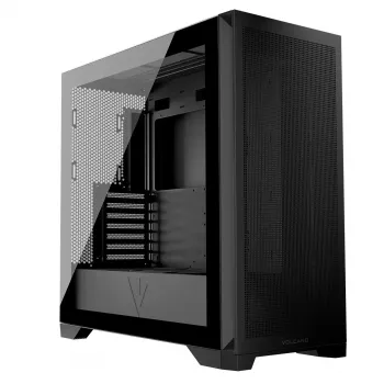 PC Case MODECOM VOLCANO EXPANSE S MIDI Must — karastatud klaas, USB-C, toetab micro ATX, GPU kuni 430 mm