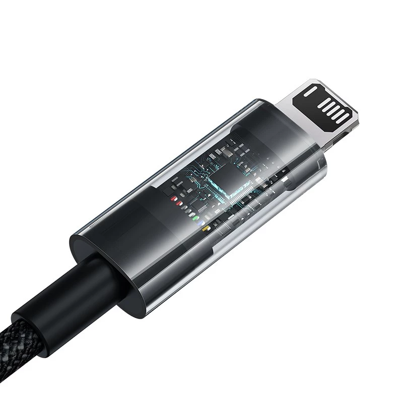 Baseus Gem USB to IP 2.4A kiirlaadimiskaabel 2 m Must