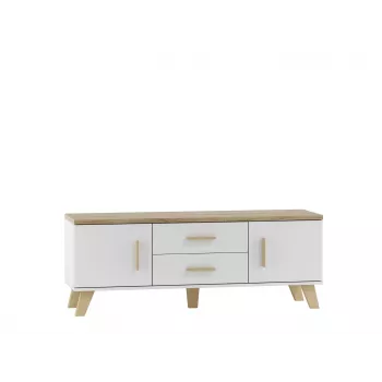 Cama RTV stand LOTTA 140cm Valge + sonoma oak