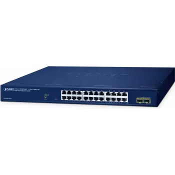 Hallatav lüliti PLANET 24-porti 10/100/1000T + 2-porti L2 Gigabit Ethernet