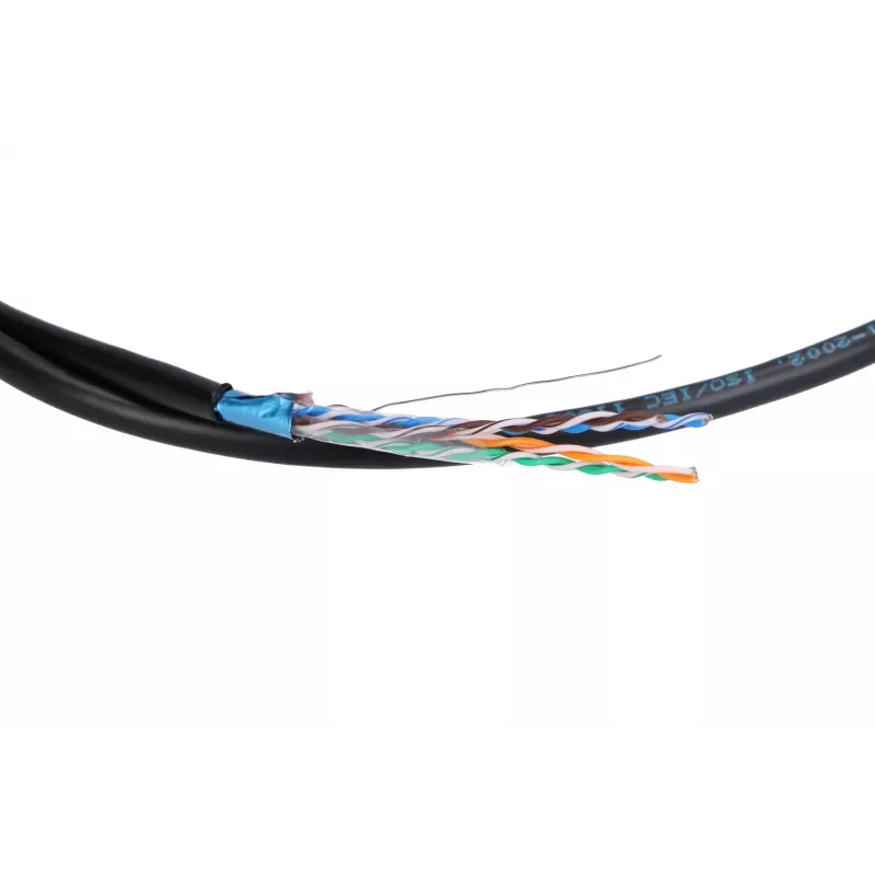 Võrgukaabel Extralink keerdpaar CAT5E FTP (F/UTP) V2 Outdoor 305M must