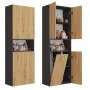 Vannitoa hoiukapp Top e Shop NEL 1K DK ANT/ART KP — Grafiit/tamm, vabalt seisev, 5 riiulit, 600×300×1740 mm