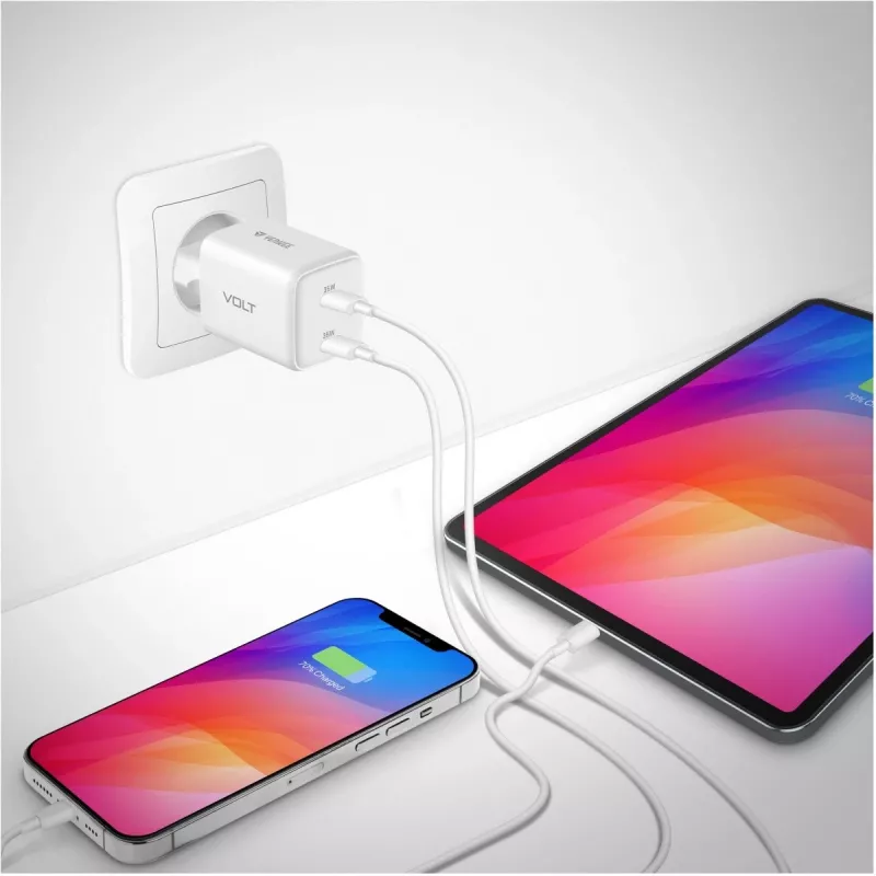 Seinakinnitusega USB-C laadija YENKEE G35D 2x18W Power Delivery 3.0 3A