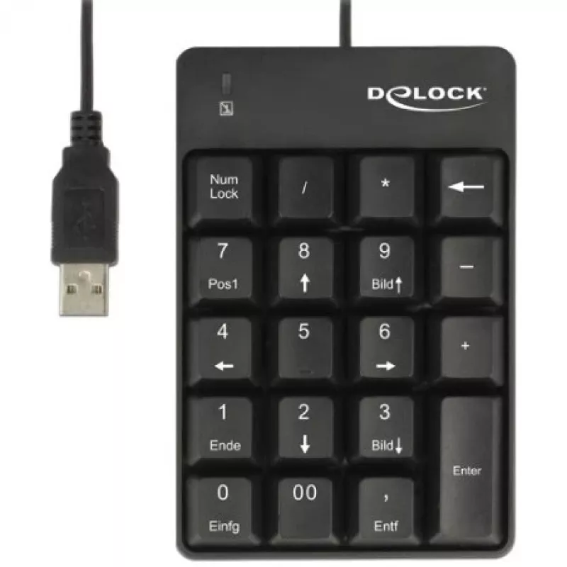 Numeriline klaviatuur DeLOCK 12481 universaalne USB must