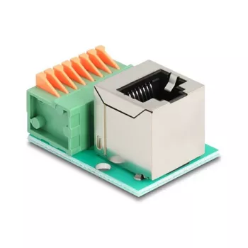 DeLOCK 90653 kaabli soomuundur RJ45 8 kontaktiga klemmiplokk Roheline Hõbedane