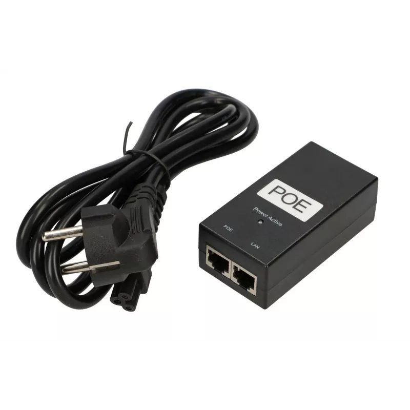 PoE toiteplokk Extralink POE-24-24W-G 24V 1A 24W Gigabit, siseruumidesse, must, AC toitekaabel kaasas