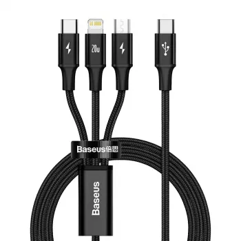 Baseus Rapid 3-in-1 USB-kaabel 1,5 m USB A USB C/Micro USB A/Lightning Must