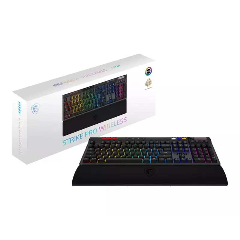 Mehaaniline mänguriklaviatuur MSI Strike Pro W Silent US paigutus RGB taustvalgustusega, juhtmega, taktiilsed vaiksed lülitid