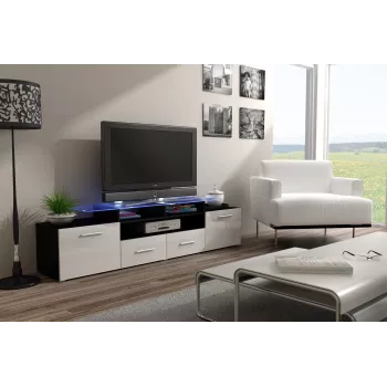 Cama TV-alus EVORA 200 must/valge läikiv