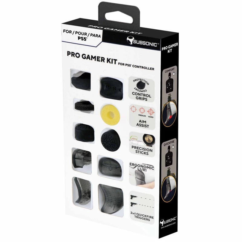 Juhtmega SUBSONIC Pro Gamer Kit PS5-le SA5636 — ergonoomiline kontroller kohandatavate nuppudega